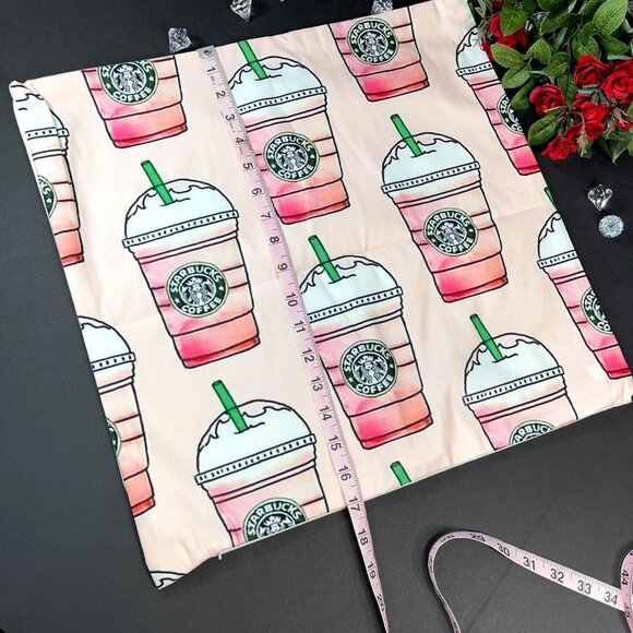 Coffee Pillow Strawberry Shake Accent Pillowcase Throw Cushion Cover Home Decor - Picture 3 of 11